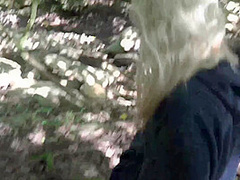 Blonde Cutie Getting Her Tight Pussy Fucked In The Forest