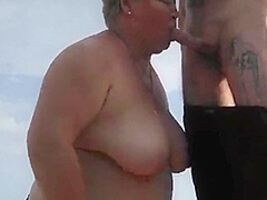 Stepmother-in-law Sucks My Dick On The Beach And Gets Cum In Her Mouth1