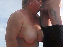 Stepmother-in-law Sucks My Dick On The Beach And Gets Cum In Her Mouth1