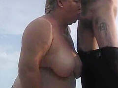Stepmother-in-law Sucks My Dick On The Beach And Gets Cum In Her Mouth1