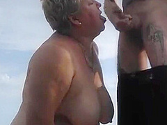 Stepmother-in-law Sucks My Dick On The Beach And Gets Cum In Her Mouth1