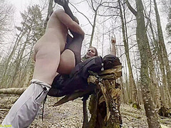 busty girl rough fucked in the forest