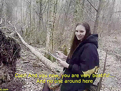 busty girl rough fucked in the forest