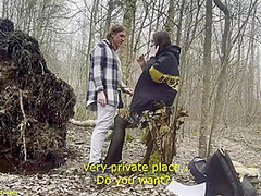 busty girl rough fucked in the forest