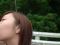 Half Japanese buddy with a camera has sex right on the road