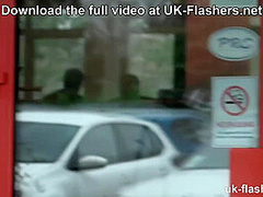 Short Hair British MILF Flashing and Pissing all Over Town for UK-Flashers