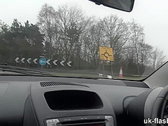 Short Hair British MILF Flashing and Pissing all Over Town for UK-Flashers