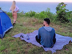 Risky Sex Real Amateur Couple Fucking At Camp