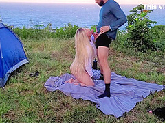Risky Sex Real Amateur Couple Fucking At Camp
