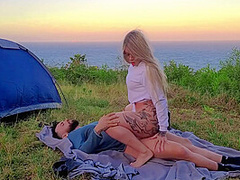 Risky Sex Real Amateur Couple Fucking At Camp
