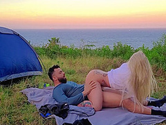 Risky Sex Real Amateur Couple Fucking At Camp