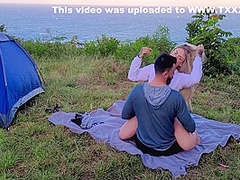 Risky Sex Real Amateur Couple Fucking At Camp