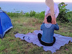 Risky Sex Real Amateur Couple Fucking At Camp