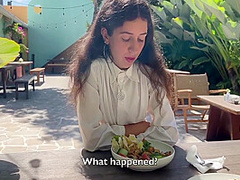 Katty West - I Asked A Friend To Cum On My Face In A Cafe So I Could Eat Food With Sperm - Public Cumwalk 10 Min