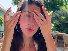 Katty West - I Asked A Friend To Cum On My Face In A Cafe So I Could Eat Food With Sperm - Public Cumwalk 10 Min