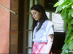 Joseline Kelly Takes Off Her Schoolgirl Uniform and Masturbates