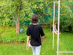 I Was Picking Up Some Blueberries When He Came! 18yo Fucked By