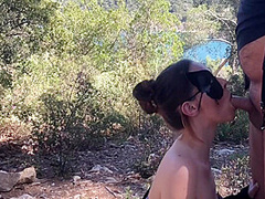 Public No Hands Deepthroat With Cum In Mouth On Sainte Victoire