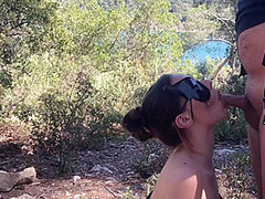 Public No Hands Deepthroat With Cum In Mouth On Sainte Victoire