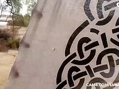 Horny hippy slut gets fucked outdoors and gets licked