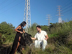 Stranded, Thankful & Horny: Dark Babe Swallows Big Cock - PornWorld