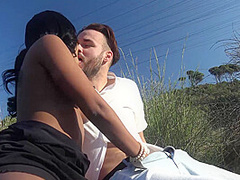 Stranded, Thankful & Horny: Dark Babe Swallows Big Cock - PornWorld