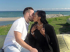 Stranded, Thankful & Horny: Dark Babe Swallows Big Cock - PornWorld