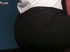 Police CFNM femdoms jerk cock in voyeuristic threesome