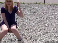 Dirty outdoor teen sucks on hard cock in the woods