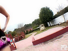 Cute Japanese Chick Gets Her Hairy Cunt Drilled And Creampied Outdoor Pov