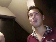 Japanese Babe Blows A Guy With Hairy Dick On The Stairs