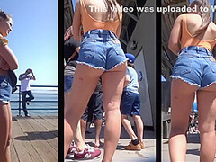 Delicious Little Woman In Shorts Teasing Men