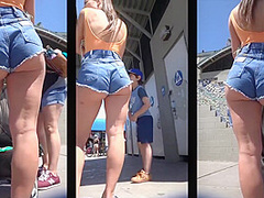Delicious Little Woman In Shorts Teasing Men