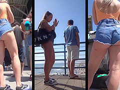 Delicious Little Woman In Shorts Teasing Men