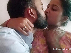 Desi Couple Sex Scandal, Sucking Indian GF Big Boobs and Blowjob