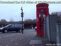 The Thrill of Getting Caught! British Lassie Flasher Amber on the Street of the UK