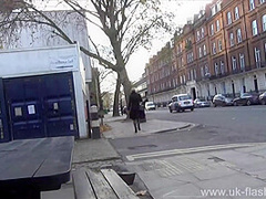 The Thrill of Getting Caught! British Lassie Flasher Amber on the Street of the UK