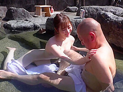 Pale and perfect with huge butt Jun Suehiro outdoor mixed bathing seduction