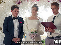 VIP4K. Bride was fucked hard and got anal creampie while guests were watching