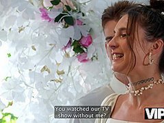 VIP4K. Bride was fucked hard and got anal creampie while guests were watching