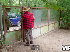 VIP4K. Sneaky Dad fucked a girl right in his vegetable garden