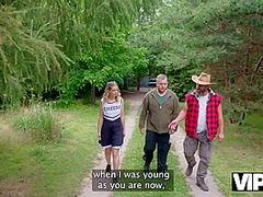 VIP4K. Sneaky Dad fucked a girl right in his vegetable garden