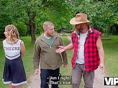 VIP4K. Sneaky Dad fucked a girl right in his vegetable garden