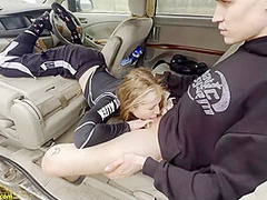 real teen couple fucks in the car