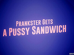 Prankster Gets A Pussy Sandwich With Daya Knight, Dee Williams, Jimmy Michaels - Brazzers