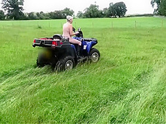 Crazy Naked Matures In Floppy Hats On A Quad Bike