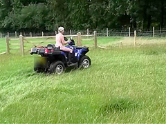 Crazy Naked Matures In Floppy Hats On A Quad Bike