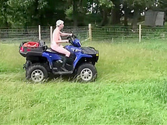 Crazy Naked Matures In Floppy Hats On A Quad Bike