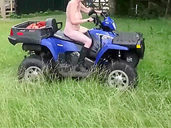 Crazy Naked Matures In Floppy Hats On A Quad Bike