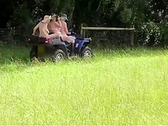 Crazy Naked Matures In Floppy Hats On A Quad Bike